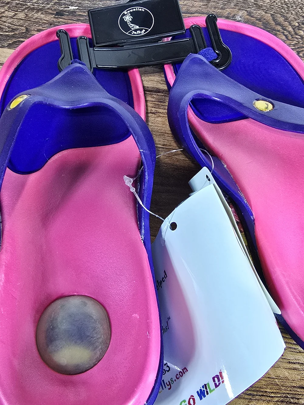 Girl Pink and Purple Comfort Flip Sandals Size 5